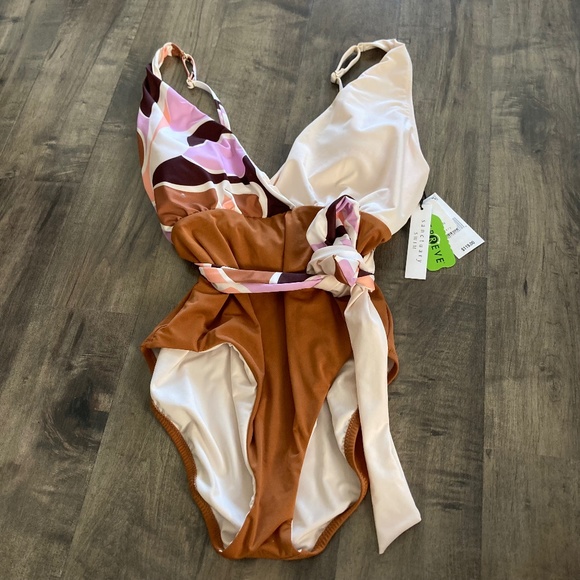 Anthropologie Sanctuary Tie Front Plung One Piece Swimsuit - Picture 2 of 9